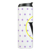 Monogram gele Paarse stippen Thermosbeker (Gedraaid links)