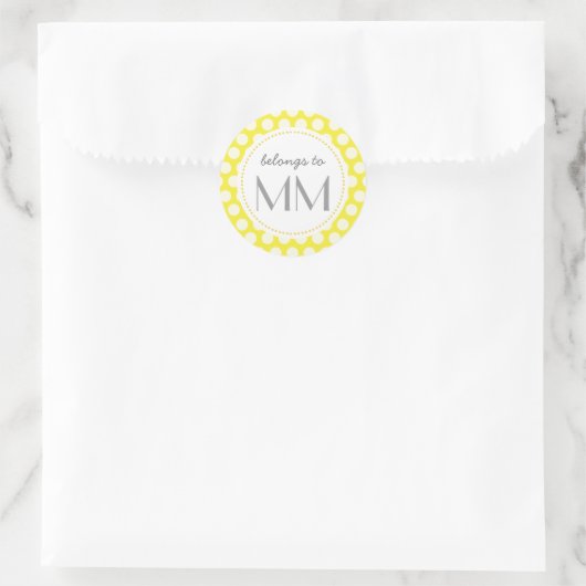 Monogram gele Stippen - DIY Labels (Tas)
