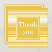 Monogram gele strepen bedankkaart (Voorkant / Achterkant)