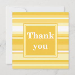 Monogram gele strepen bedankkaart