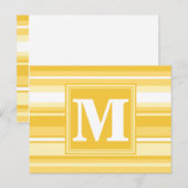 Monogram gele strepen briefkaart (Voorkant / Achterkant)