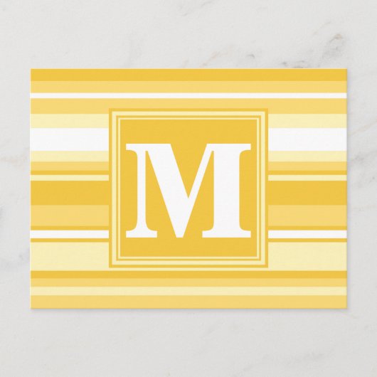 Monogram gele strepen briefkaart (Voorkant)