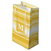 Monogram gele strepen klein cadeauzakje (Achterkant Gekanteld)