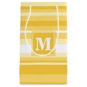 Monogram gele strepen klein cadeauzakje (Voorkant)