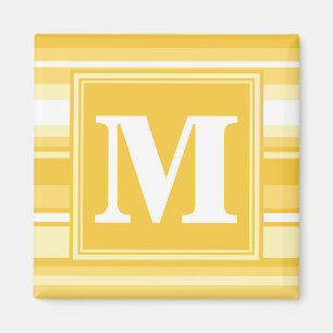 Monogram gele strepen magneet
