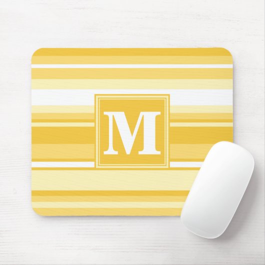 Monogram gele strepen muismat (Met muis)