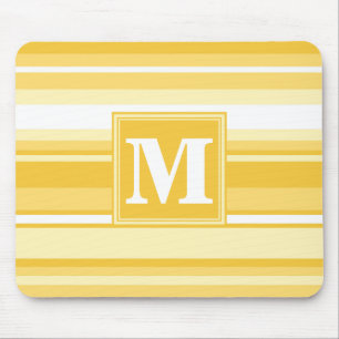 Monogram gele strepen muismat