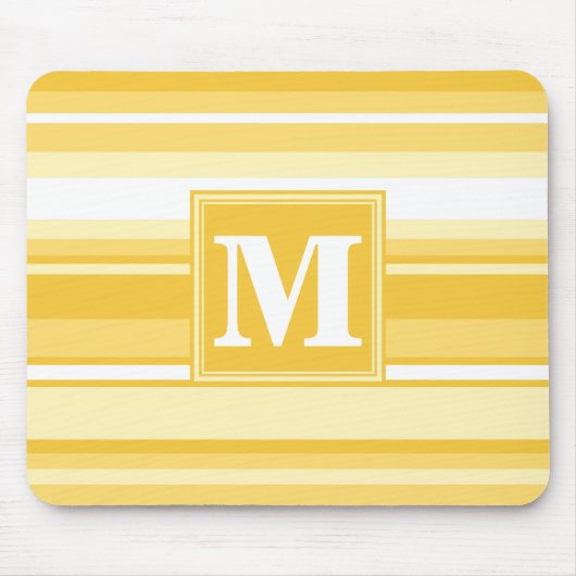 Monogram gele strepen muismat (Voorkant)