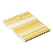 Monogram gele strepen notitieblok (Schuin)