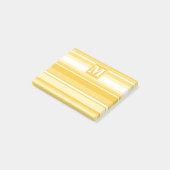 Monogram gele strepen post-it® notes (Schuin)