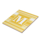 Monogram gele strepen tegeltje (Zijkant)