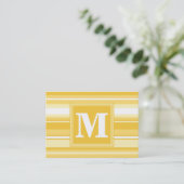 Monogram gele strepen visitekaartje (Staand voorkant)