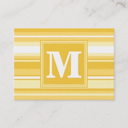 Monogram gele strepen visitekaartje (Voorkant)