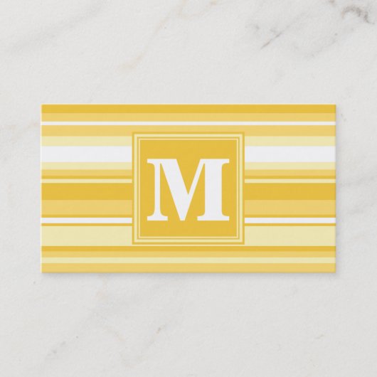 Monogram gele strepen visitekaartje (Voorkant)