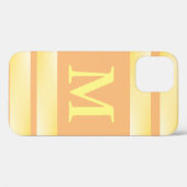 Monogram Gele Stripe Case-Mate iPhone Case (Achterkant (horizontaal))