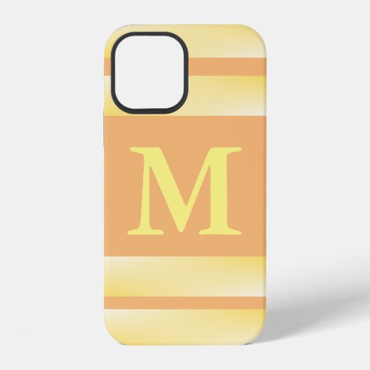 Monogram Gele Stripe iPhone Hoesje (Achterkant)