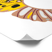 Monogram gele vlinder personaliseren poster (Hoek)