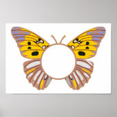 Monogram gele vlinder personaliseren poster (Voorkant)