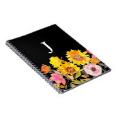 Monogram Gele Waterverf Zonnebloem Notitieboek (Rechterzijde)