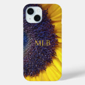 Monogram Gele zonnebloempjes met Initialen Case-Mate iPhone Case (Achterkant)