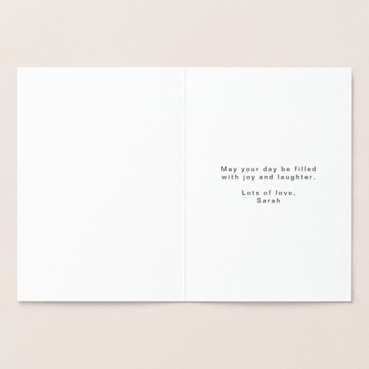 Monogram Gelukkige Verjaardag Elke Leeftijd Wit En Folie Kaarten (Binnen)