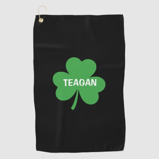 Monogram Geluks Klavertje Vier Golfhanddoek (Voorkant)