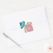 Monogram | Gem Stones I Vierkante Sticker (Envelop)