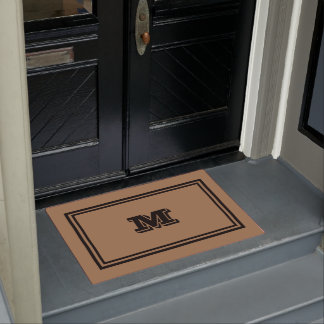 Monogram gemarmerd bruin en zwart deurmat