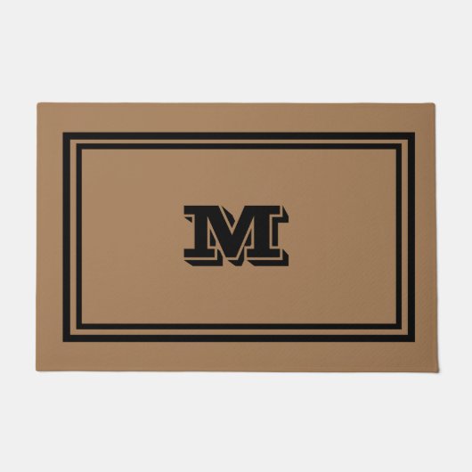 Monogram gemarmerd bruin en zwart deurmat (Voorkant)