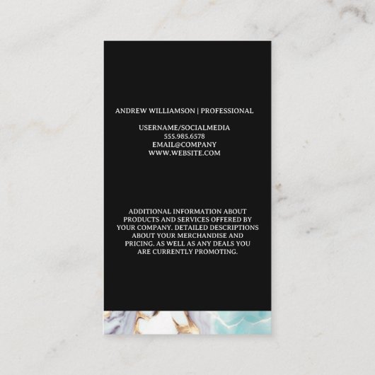 Monogram | Gemengd marmer | Lux Visitekaartje (Achterkant)