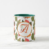 Monogram gemerkte herfstbladeren herfstdecoratie o mok (Midden)