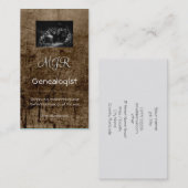 Monogram, Genalogie Business, ledereffect Visitekaartje (Voorkant / Achterkant)