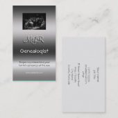 Monogram, Genalogy Business, metaaleffect Visitekaartje (Voorkant / Achterkant)