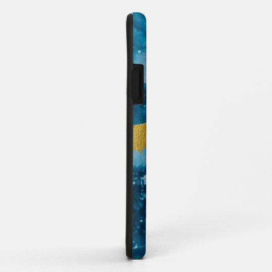 Monogram Geode Agate Gemstone Blue en Gold Case-Mate iPhone Case (Achterkant/rechts)