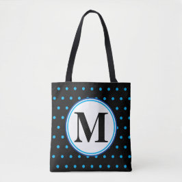 Monogram Geometric Black Blue Polka Dots Crossbody Tas