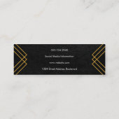 Monogram Geometric Gold Squares Faux Leather Mini Visitekaartje (Achterkant)