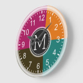 Monogram Geometric Modern Retro Colorful #7 Grote Klok (Hoek)