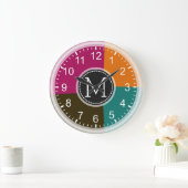 Monogram Geometric Modern Retro Colorful #7 Grote Klok (Huis)