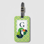 Monogram Geometric Toucan Brazil's Iconic Bird Lug Bagagelabel (Voorkant (verticaal))