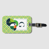 Monogram Geometric Toucan Brazil's Iconic Bird Lug Bagagelabel (Voorkant (horizontaal))