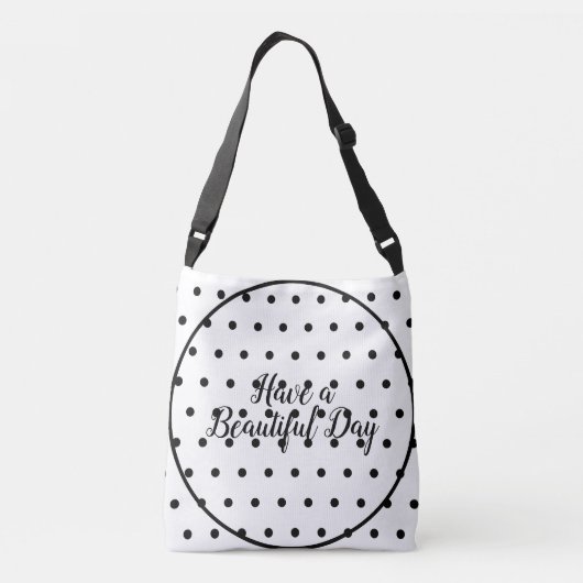 Monogram Geometric White Black Polka Dots Crossbody Tas (Achterkant)