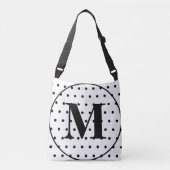 Monogram Geometric White Black Polka Dots Crossbody Tas (Voorkant)