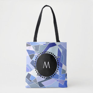 Monogram geometrie driehoeken tote bag