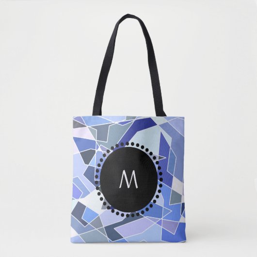 Monogram geometrie driehoeken tote bag (Voorkant)