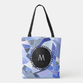 Monogram geometrie driehoeken tote bag (Achterkant)