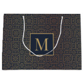 Monogram geometrisch art deco patroon groot cadeauzakje (Voorkant)
