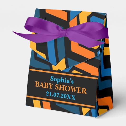 Monogram geometrisch Baby shower Bedankdoosjes (Voorkant Zijde)