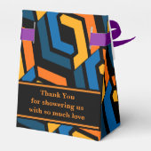 Monogram geometrisch Baby shower Bedankdoosjes (Achterkant)