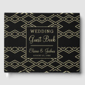 Monogram geometrisch bruiloft Guest Book Gastenboek (Voorkant)