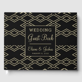 Monogram geometrisch bruiloft Guest Book Gastenboek